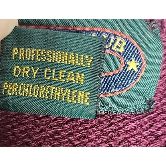 Vtg Charter Club Jane Justin SZ L 100% Cotton Sweater Purple Maroon Embroidered - Picture 9 of 10